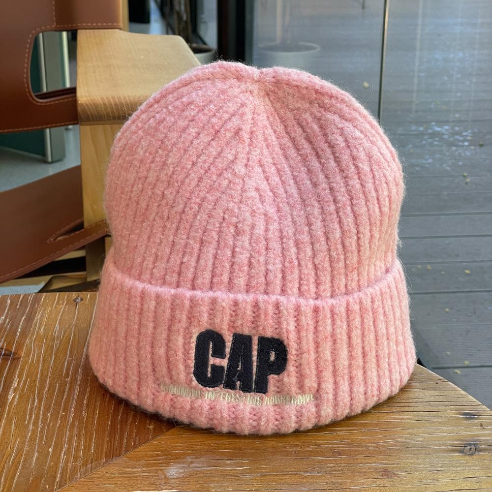 Autumn and Winter New Style Knitted Woolen Hat for Women Alphabet Versatile Couple Pullover Hat  Hip Hop Trendy Warm and Cold Hat for Men