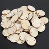 100pcs Wood Handmade DIY Unfinished Blank Wood Chips Round With Hole Wooden Pendants 3.5cm Round Wood Pieces Craft Decoration