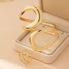 Retro Geometric Open Adjustable Bracelet & Ring Set