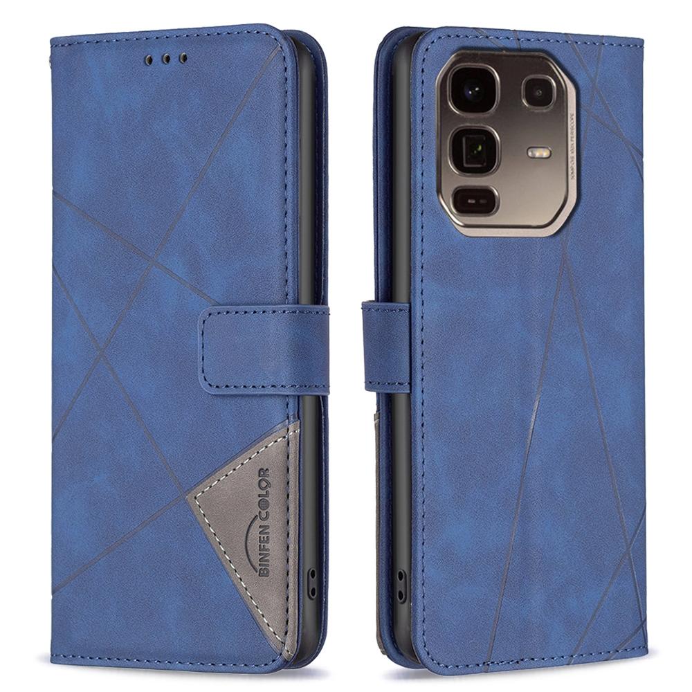 BINFEN COLOR For Infinix Note 50 Pro+ 5G Phone Case Wallet Stand Geometry Imprinted Leather Cover