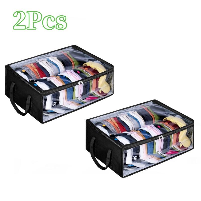 Large Capacity Hat Organizer Cap Holder Black Non Woven Hats Clothes Foldable Storage Hanging Bags Storage Boxes Hangers