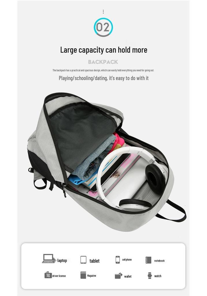 Lightweight Waterproof Folding Backpack for Outdoor Activities - Double Shoulder, Large Capacity
