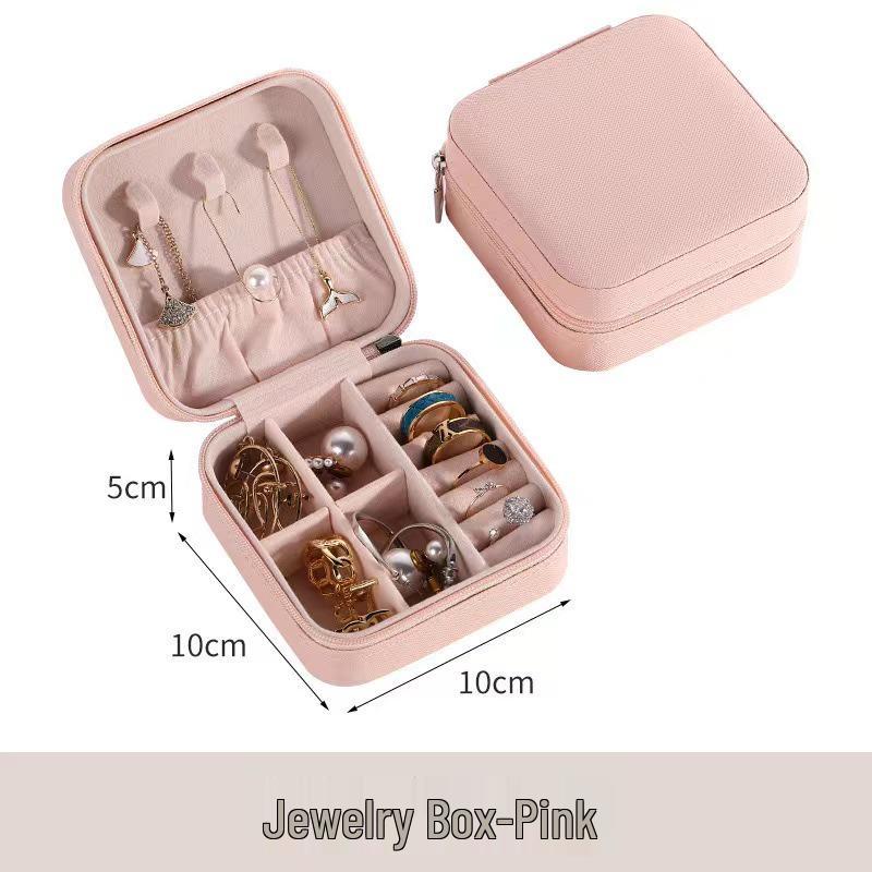 Exquisite Portable Jewelry Box: Compact Travel Storage for Earrings, Rings & Necklaces with Double-Layer Design