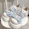 Butterfly Knot Thick Soled Lolita Shoes Women Casual Board Shoes Round Toe Bread Japanese Girls Single