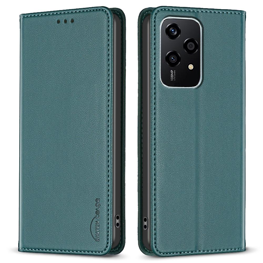BINFEN COLOR BF18 For Honor 200 Lite Case Card Slots Leather Phone Cover Magnetic Closing