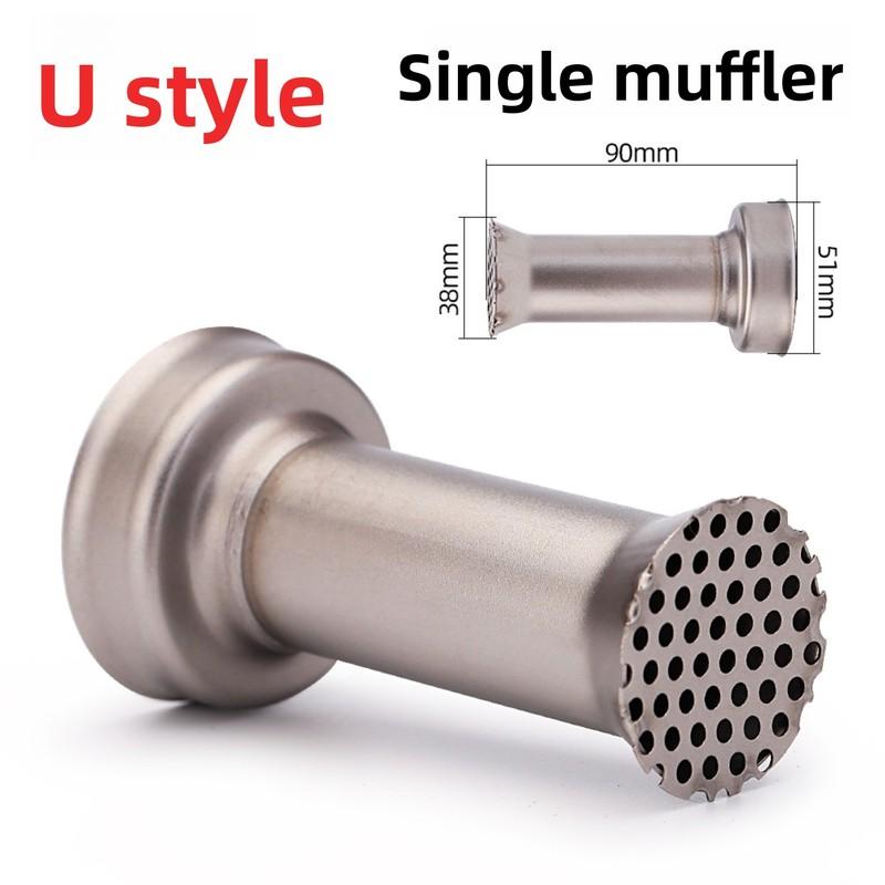 Motorcycle Parts Motorcycle Exhaust Muffler Compatible with ATV 51mm Universal Muffler Insert Single Dual Head Exhaust Insert U Style