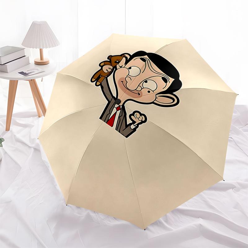 

Mr. Bean s Independent, Positive & Free Auto Open Close Umbrella Foldable Design with 8 Bone Iron Frame for Outdoor Use, Perfect Gift for Fa