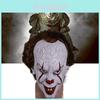 Mască Autentică Pennywise din Latex de la Stephen King Perfectă Pentru Halloween Evenimente Cosplay