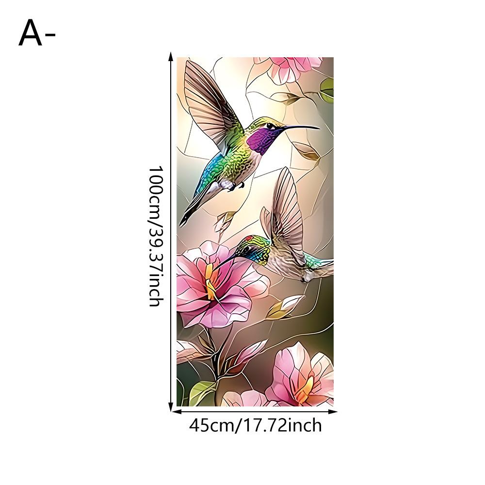 Novel and colorful Retro Frosted Color Electrostatic glass Stickers Anti-peep Sunscreen glass Stickers Window grille Decoration