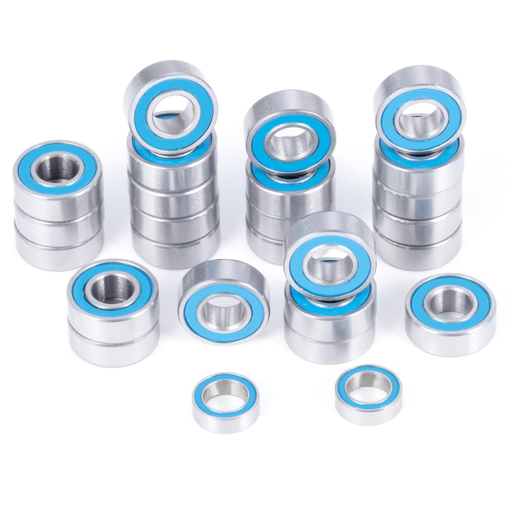 TRZX 26pcs Rubber Sealed Bearing Kit Upgrade Parts for Tamiya TL-01 WR-01 GF-01 RC Car