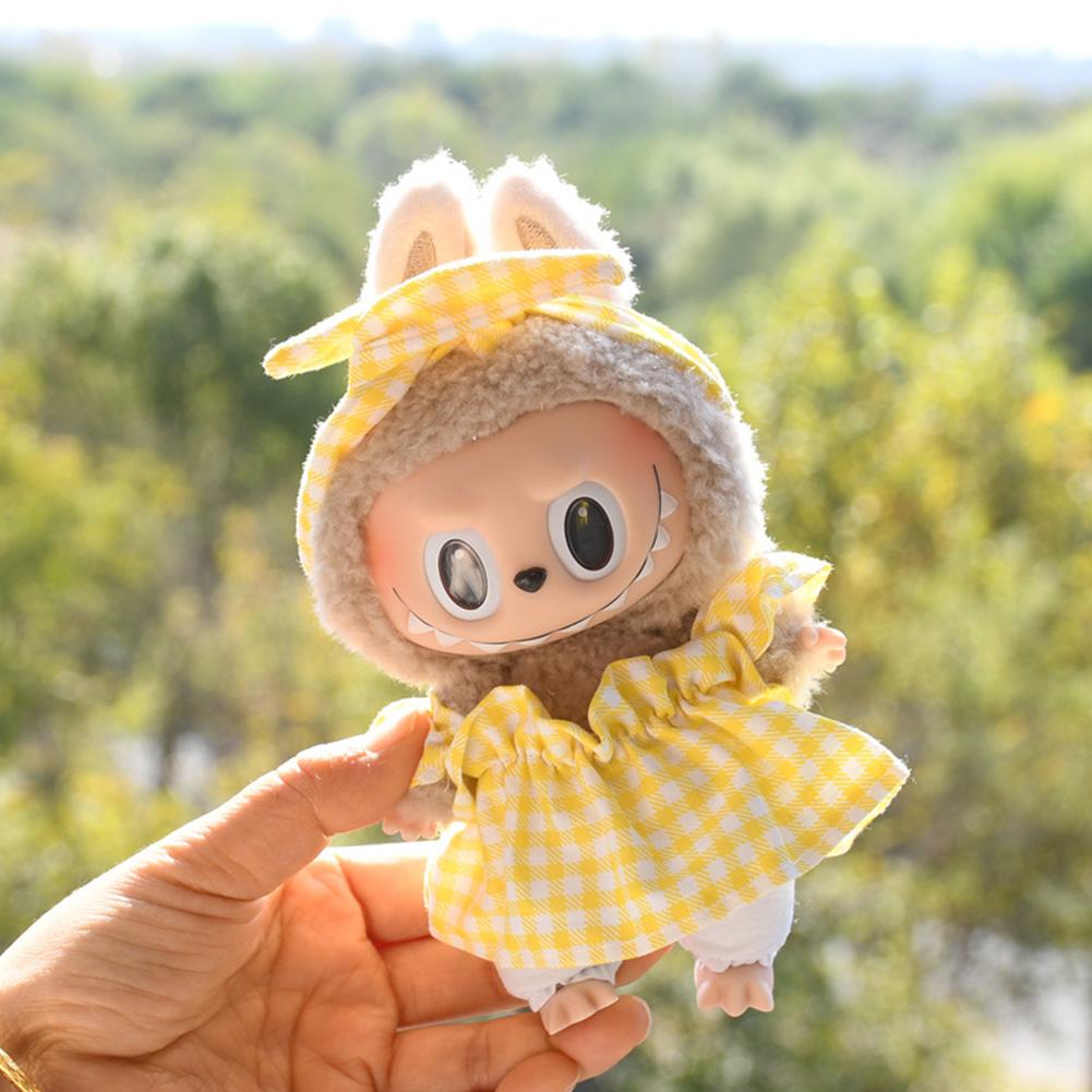 For 17cm Labubu Doll Clothes Fashion Clothes Dress Hoodies Doll Clothes Color Match Hoodies Dolls Accessories Cute Decoration Little Cloths