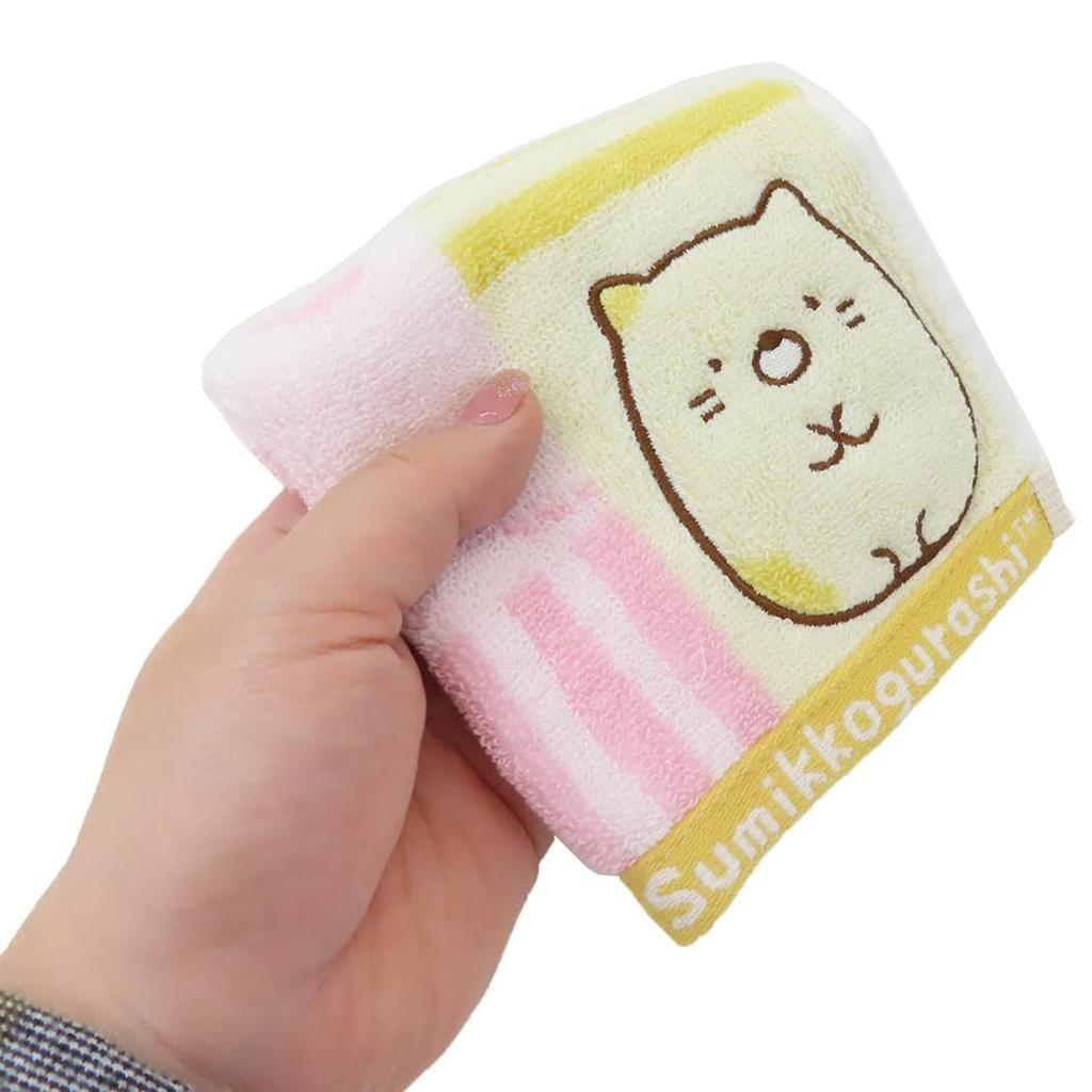 Marushin Mini Sumikkogurashi Chambre Antibacterial and Hand Birthday 6575032300 Towel, Cat, 100% Cotton, Deodorizing, Towel, Handkerchief, Gift, Gift,