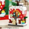 DIY Christmas Santa Snowman Claus Socks Eve Architecture Store Street View Xmas Tree Snow House Building Blocks Kit Toy