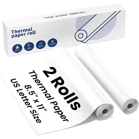 Thermal Paper 8.5" x 11" US Letter Size, 4 Rolls Quick-Dry Thermal Printer Paper, Compatible with A285M A282M A281M M835 M834 M832 Portable Printer