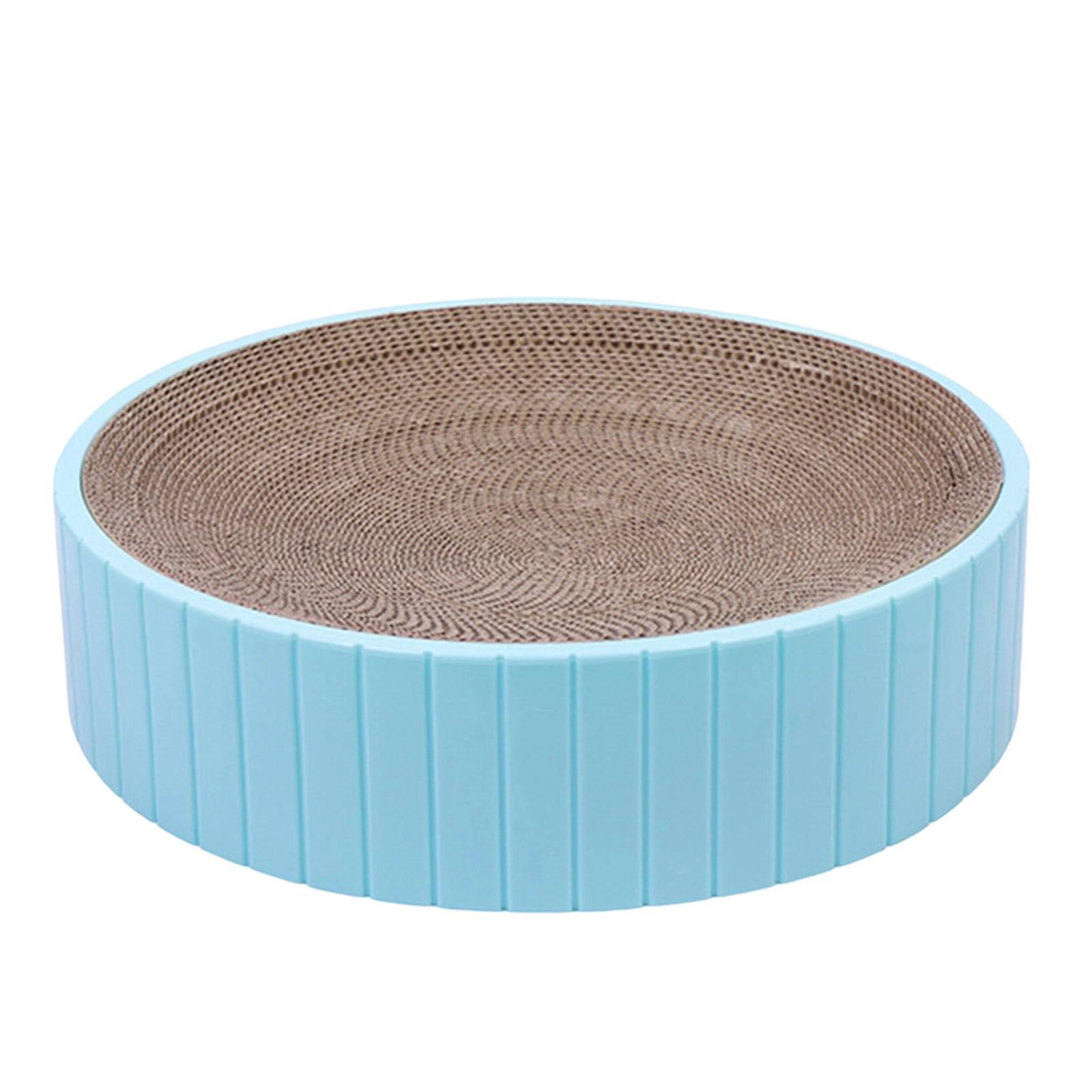 

Extra Large Round Scratcher Bowl Corrugated Bed Scratching Board Toy Pet Supplies one size синий