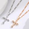 Shiny Cross Charm Crystal Pendant Necklaces for Women Men Fashion Silver Color Fine Chains Necklaces Birthday Gifts Jewelry