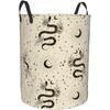 Large Laundry Basket with Handles - Gothic Funny Black Snake Moon Baby Kids Dirty Clothes Laundry Hamper