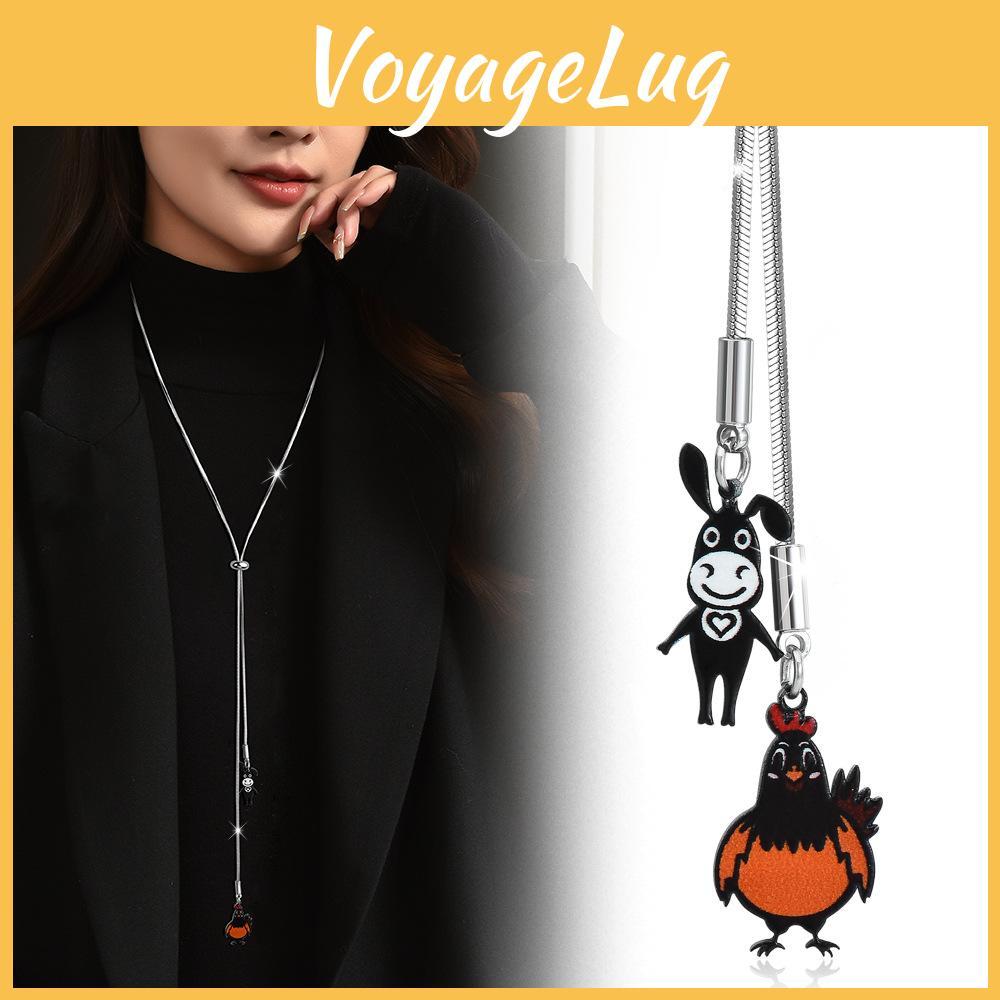 Exquisite Long Titanium Steel Necklace With Stylish Bird Pendant For Men And Women