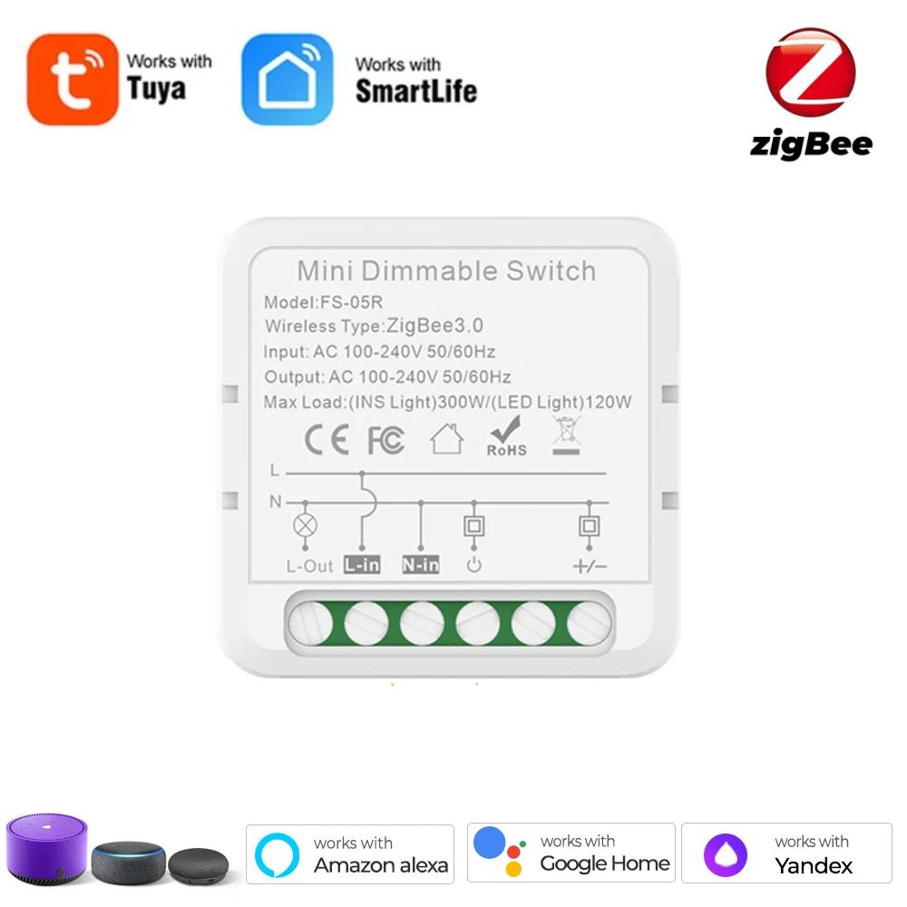 Tuya WiFi ZigBee דימר תאורת LED מתגים חכמים מודול מפסק מנתק דורש חוט אפס שליטה קולית עובד עם Alexa Google Home