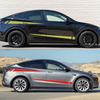 Car Door Side Skirt Stripes Stickers Racing Style for Tesla Model Y Accessories Decoration Vinyl DIY Decals(1Pair)