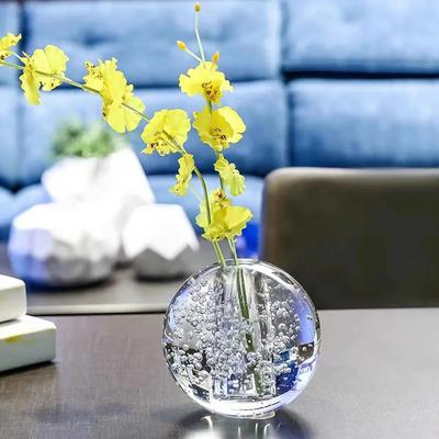 Transparente Kristall-Blasenkugel-Vase Schreibtischdekoration Künstliche Blumen Blumenarrangement Blumenvase Raum Ästhetische Dekoration