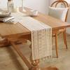 Bu Papa Beige Tassel Crochet Table Runner - American Retro Wave Tea & Dining Table Mat
