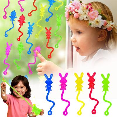 Jouets de Farce de Festival Lapin de Pâques Multicolore Poussin Élastique Extensible Escalade Soulagement du Stress Jouets Collants Cadeau d'Anniversaire Relaxation