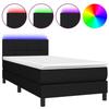 Maison Exclusive - Sommier à lattes de lit avec matelas et LED Noir 80x200cm Tissu