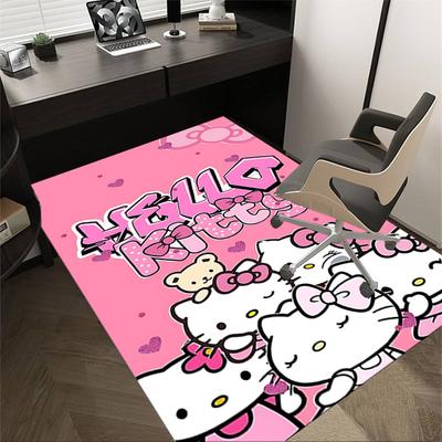 1 Stück Hello Kitty Teppich Anti-Rutsch Polyester Fußmatte für Büro.Schlafzimmer