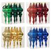 Holiday Party Decoration Accessories 6 Pcs Finial Drop Christmas Ornament, Glitter Shatterproof Plastic Decorative Hanging Ornaments for Home