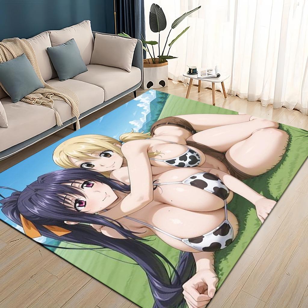 3D Cartoon High School DxD Sexy Girl Rias Akeno Asia Carpet Rug for Living Room Bedroom Home Sofa Decoration,Non-slip Floor Mat