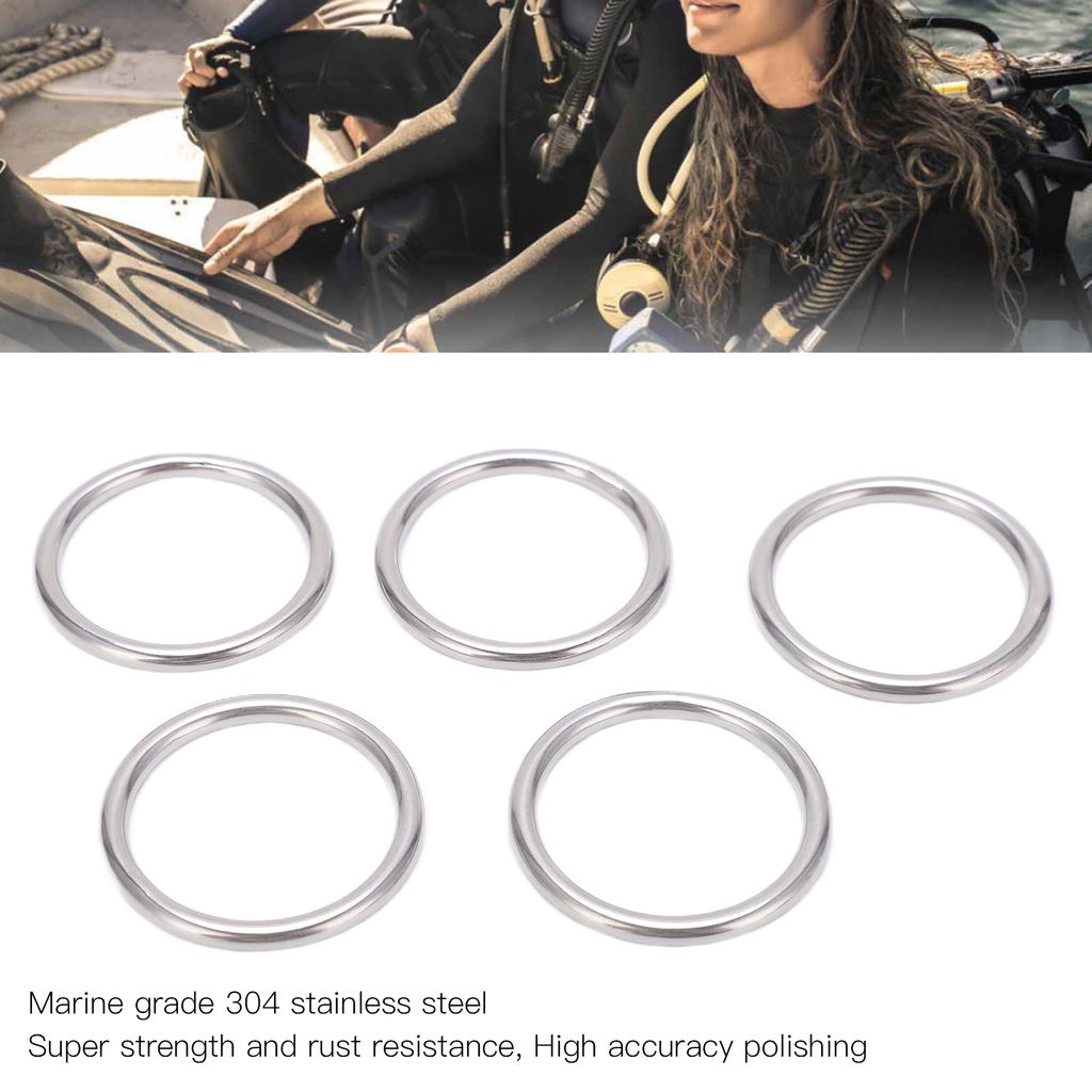 5Pcs 304 Stainless Steel Round O s Seamless Multi Purpose Welding Metal O s for Marine Boat Equipment s