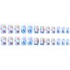 24 Pieces Acrylic Press On Nails Blue 3D Texture Design False Nail Starfish Summer Nail Set Full Cover Stick On Nail