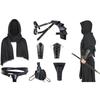 Completing Medieval Knnight Outfit Set Includes Faux Leather Shoulder Armors and Accessories for Historical Reenactments