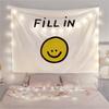 Cute Smiling Face Tapestry Yellow Be Happy Everyday Wall Hanging Cartoon Positive Quote Decor for Teen Girl Bedroom Dorm Nurse
