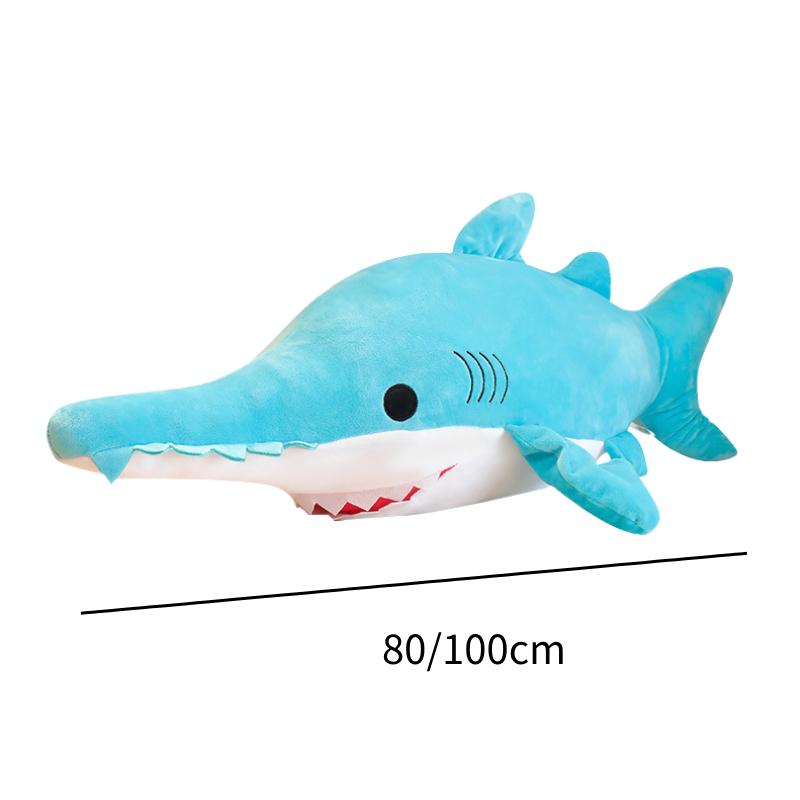 

Stuffed Shark Animals Plush Toys Ocean Creature Saw Hammerhead Pp Cotton Fill Sawtooth,80cm/31.50in
