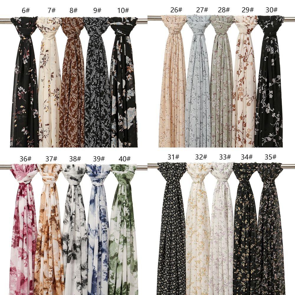Skin-friendly Long Shawl Chiffon Printing Pashmina Light Luxury Wrap Hijab  for Woman