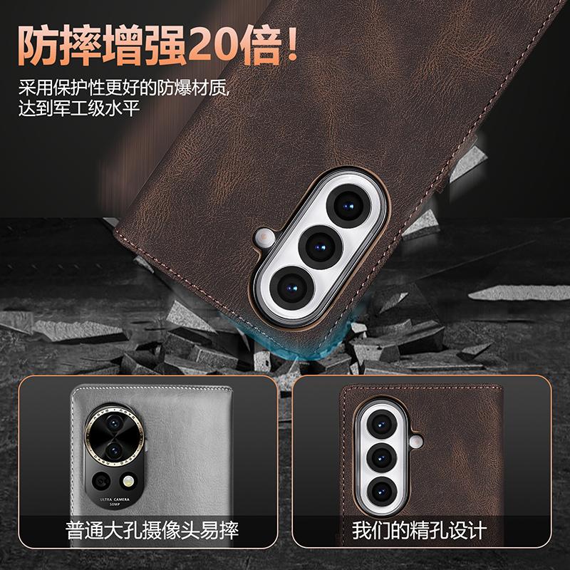 Luxury Business Magnetic Wallet Cards Solt Leather Folding Phone Case for Samsung Galaxy Z Fold 7 6 5 4 3 Bag Book Stand Cover