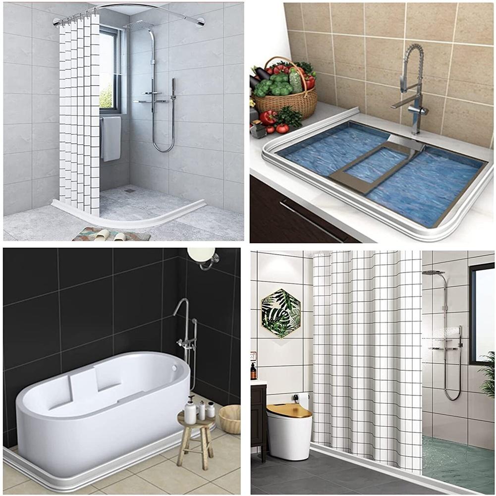 1M Bathroom Shower Water Stopper Water Shower Dam Barrier Ground Self-adhesive Sealing Strip Dry Wet Separation Strip