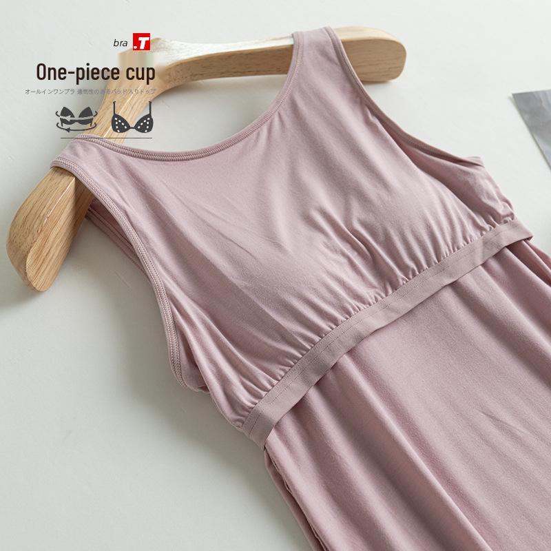 Kubek na pięć palców Damski modalny top na ramiączkach: Camisole z wbudowanymi wkładkami na biust