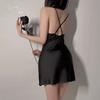 Women's Silky Padded Backless Cami Sleep Dress with Robe Lounge Set