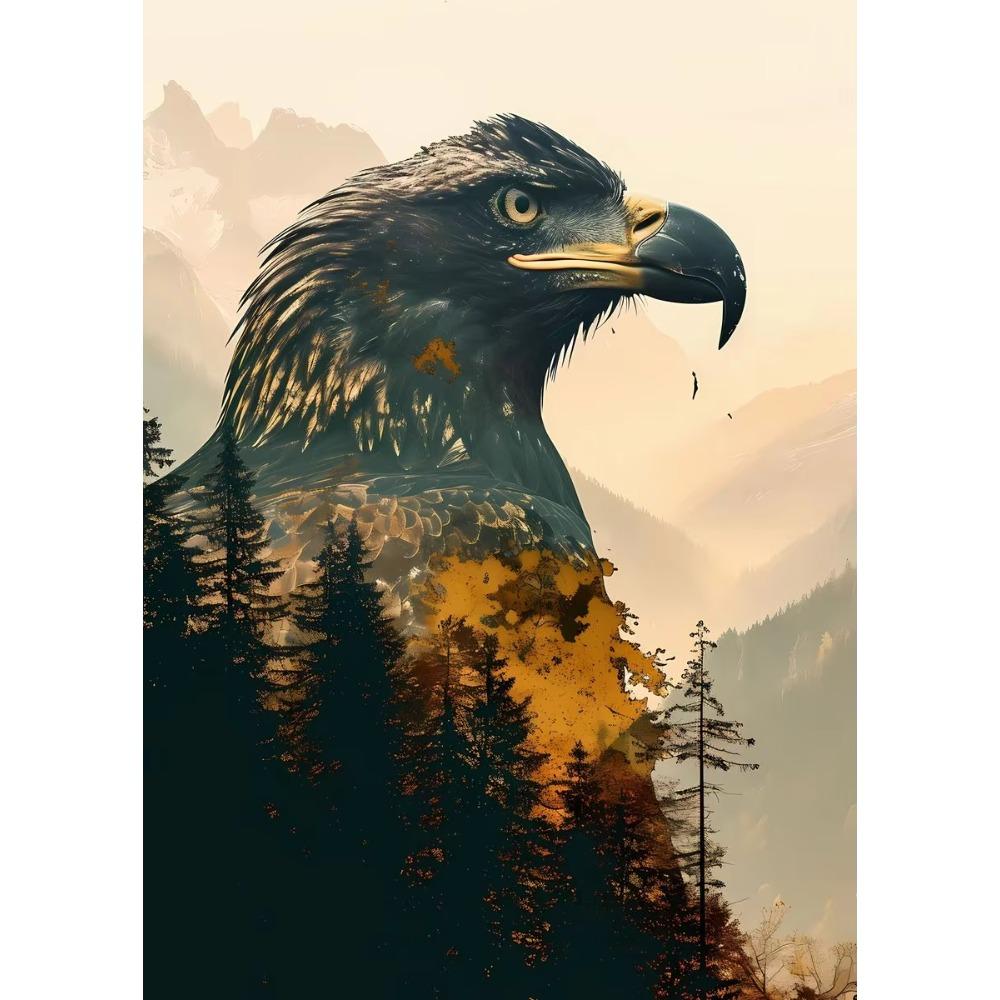 Animal and Forest Poster Eagle Wolf Tiger Lion Cat Panda Fox Tree Canvas for Living Room Home Decor Wall Art Mural