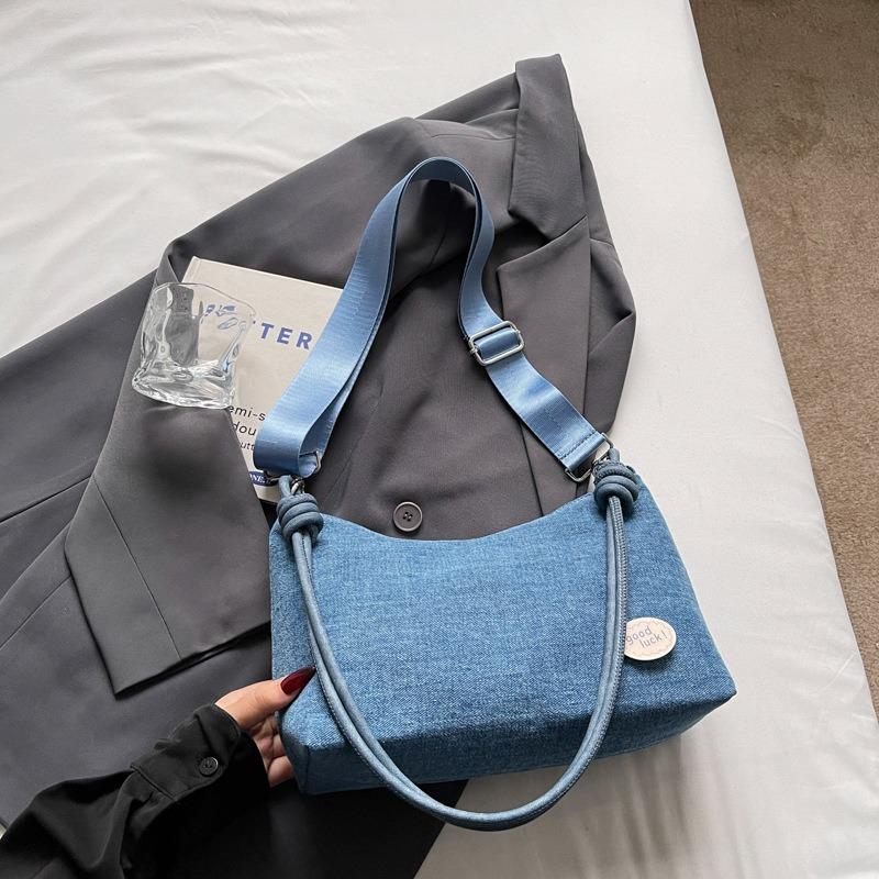 Denim Bag Women's Large-capacity Autumn New Fashionable Casual Messenger Bag One Shoulder Underarm Dumpling Bag