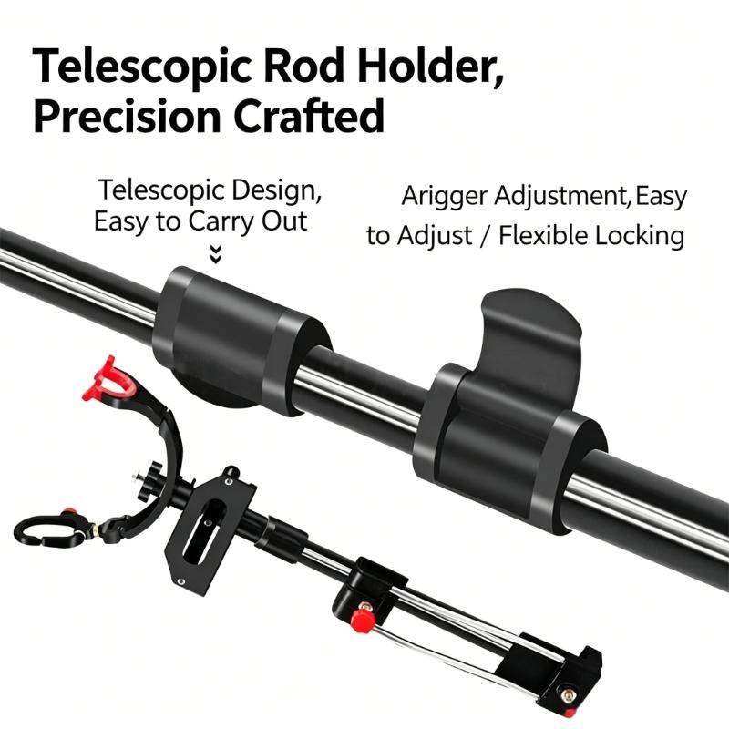 Telescopic Fishing Rod Holder Adjustable Angles for Kayak Boats with Universal Baits Box Mount Rod Stand Easy Installation