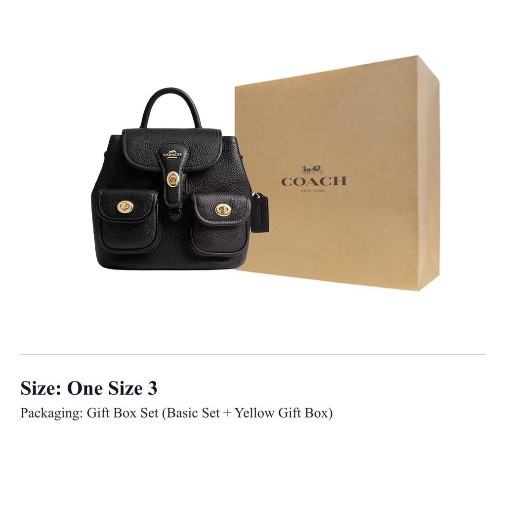 COACH Hadley Smooth Leather Backpack Medium Women's Black CBH09-IMBLK