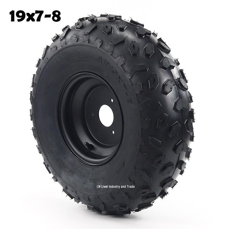 ATV Go-Kart Off-Road Vehicle with Thick Vacuum Diamond Tread Tires, 19x7-8 Inch Wheel Hub