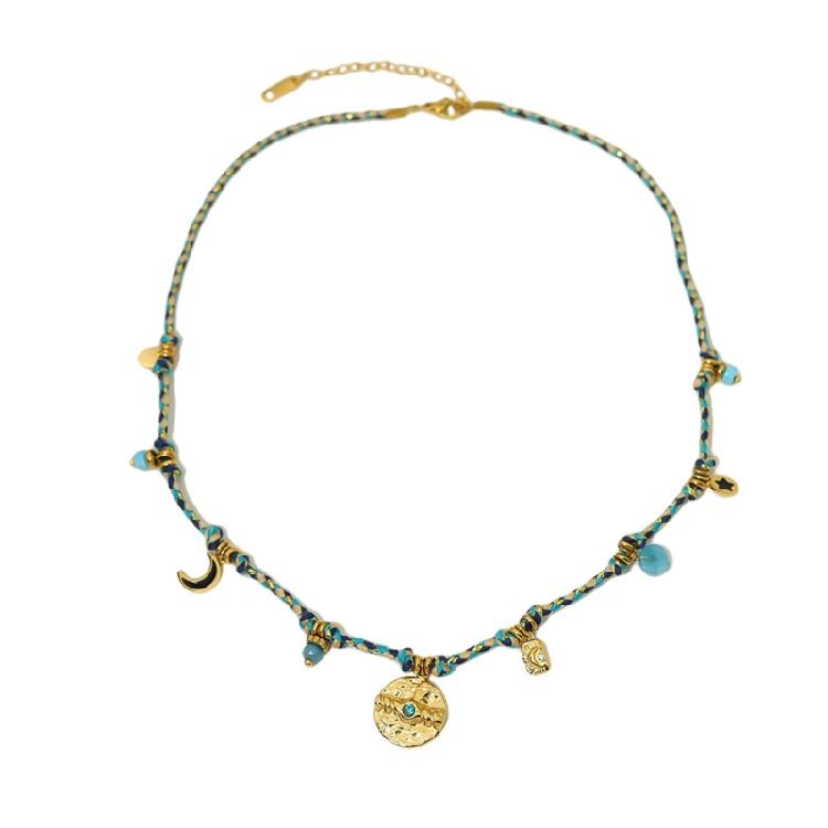 Elegant Moon Star Pendant Necklace Featuring Adjustable Length Unique Neck Jewelry Suitable for Any Fashion Ensembles