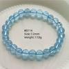 Natürlicher Blauer Topas Klare Runde Perlen Trendiges Unisex Armband Schmuck Party Geschenk 7mm 8mm AAAAAA