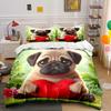 Cute Pug 2/3 Piecebedroom setChildren'sGift Teenagers Adulte Microfibre Double Bed Single Bed DuvetCover with ZipRoom Decor