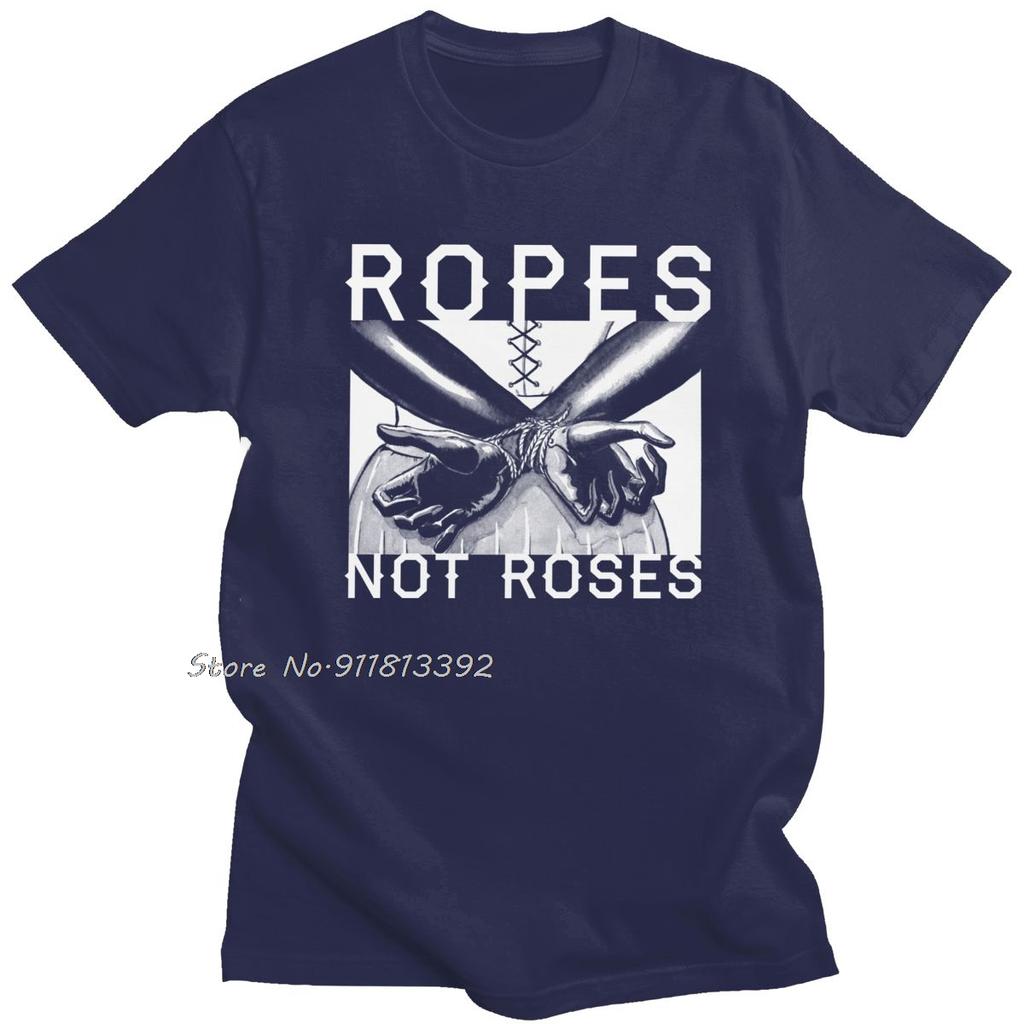 Herren Seile Nicht Rosen Fäuste Shibari T-Shirt Männer Baumwolle T-Shirt Submissive Sklaven Spiel Sexy Sub T-Shirt Oversized Streetwear